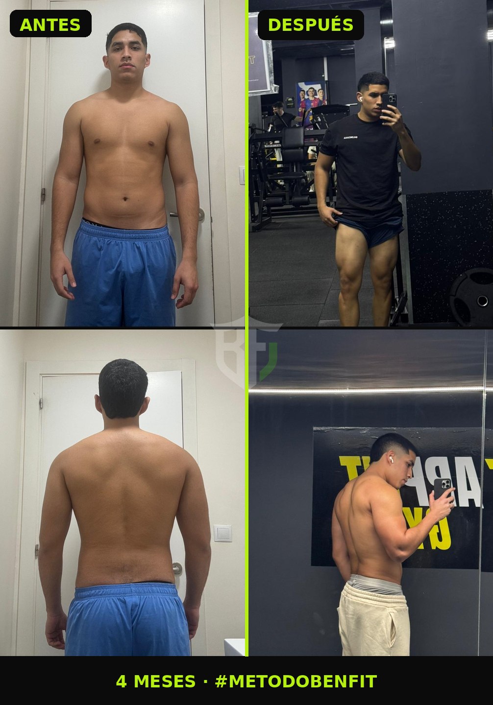 Transformación de Santiago: antes y después de 4 meses con el #metodoBenfit